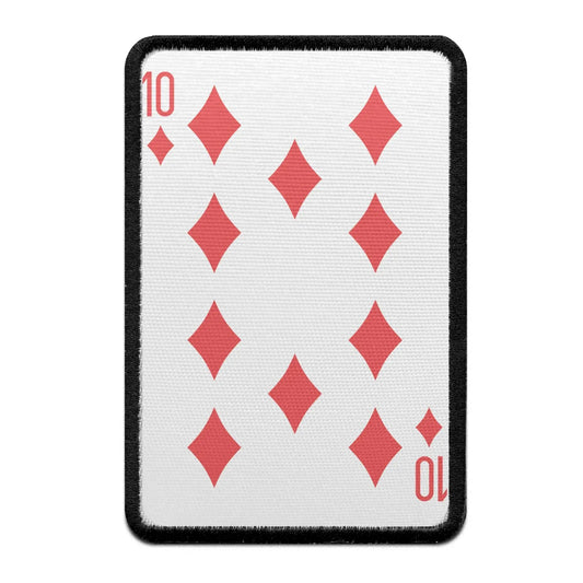 Ten Of Diamonds Card FotoPatch Game Deck Embroidered Iron On
