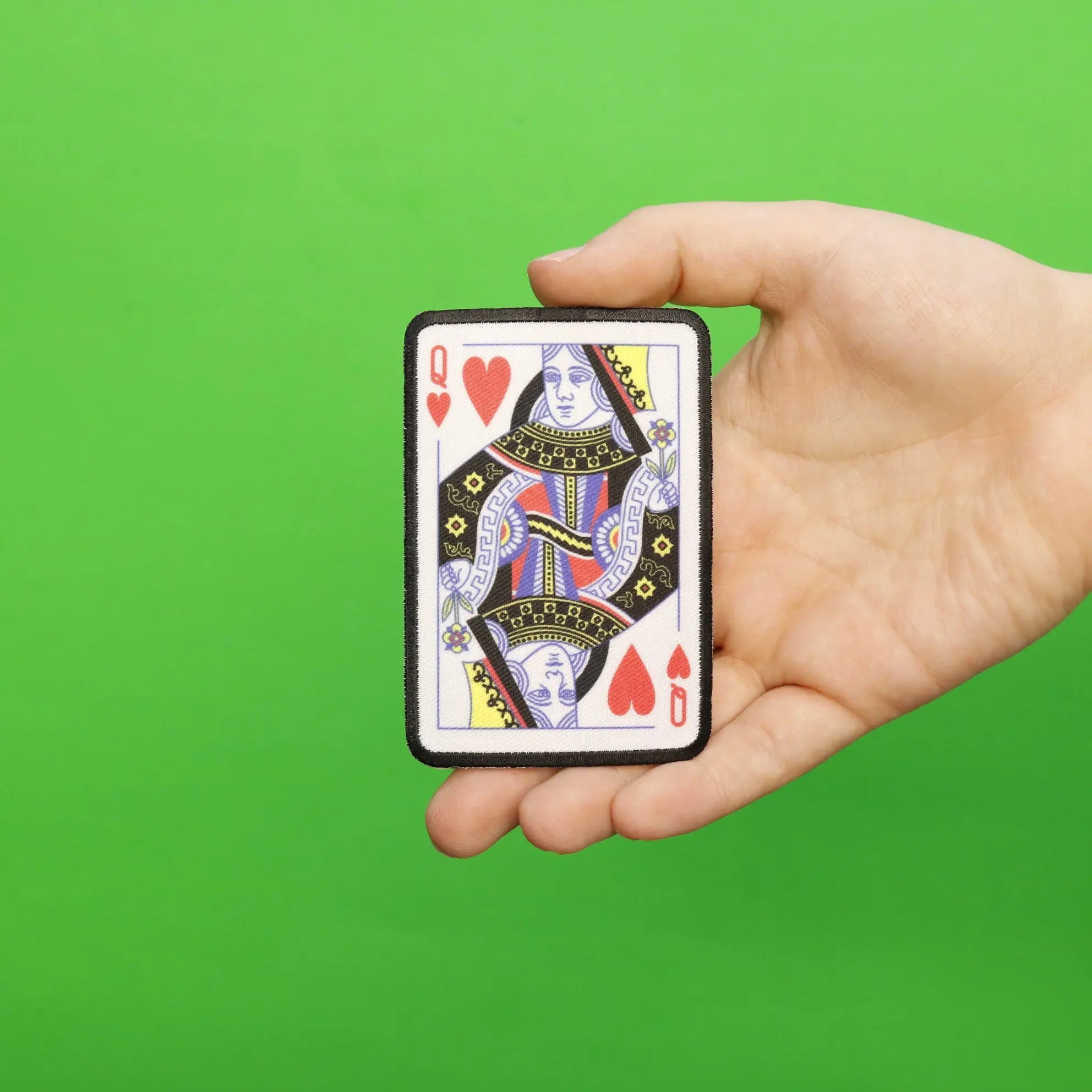 Queen Of Hearts Card FotoPatch Game Deck Embroidered Iron On