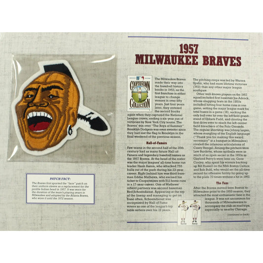 1957 Milwaukee Braves Willabee & Ward Patch With Stat Card