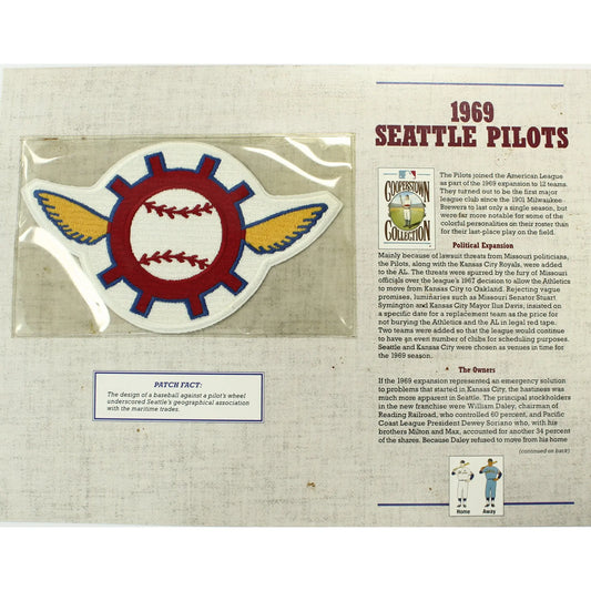 1969 Seattle Pilots Willabee & Ward Patch With Stat Card