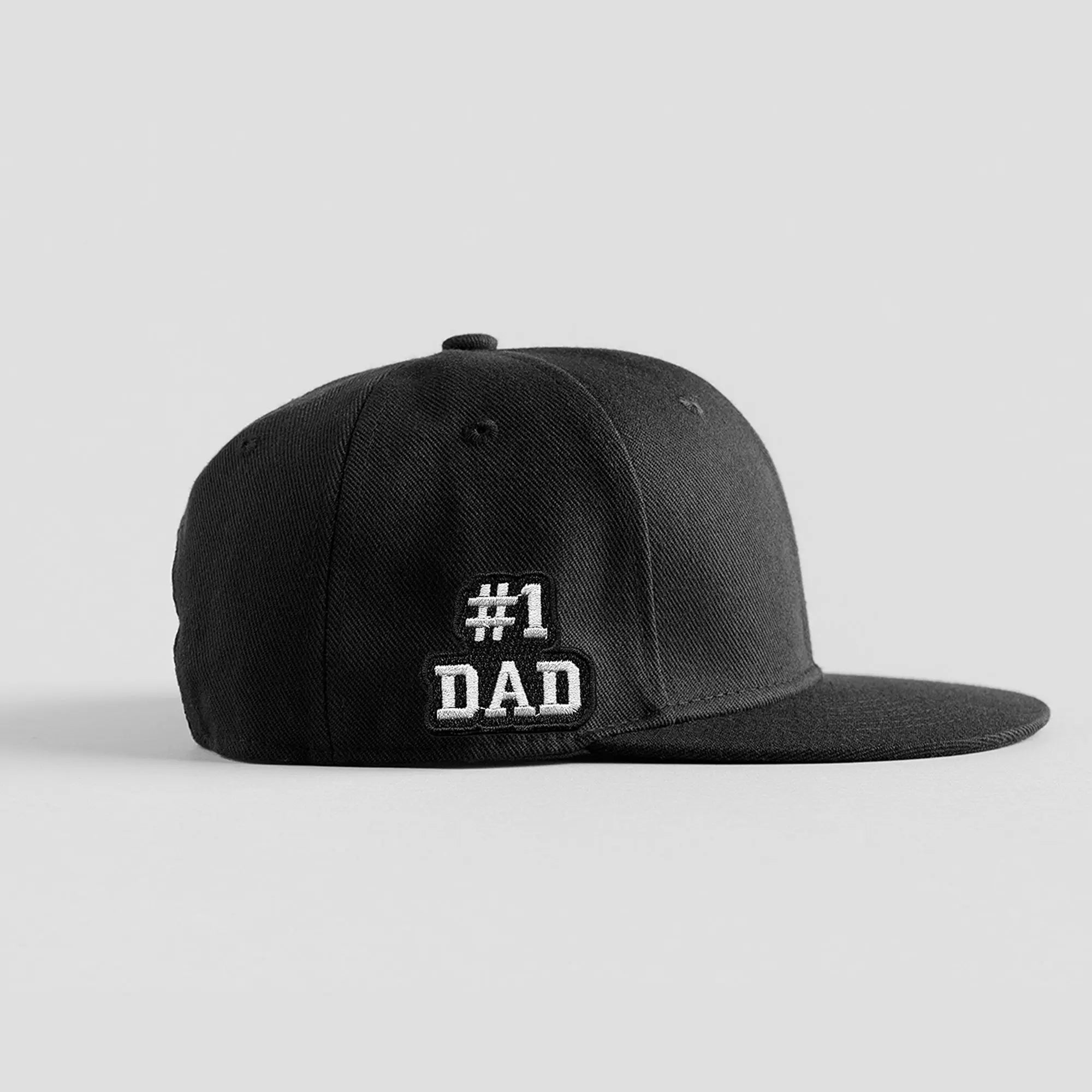 #1 Dad Hat Patch Proud Parent Embroidered Iron On