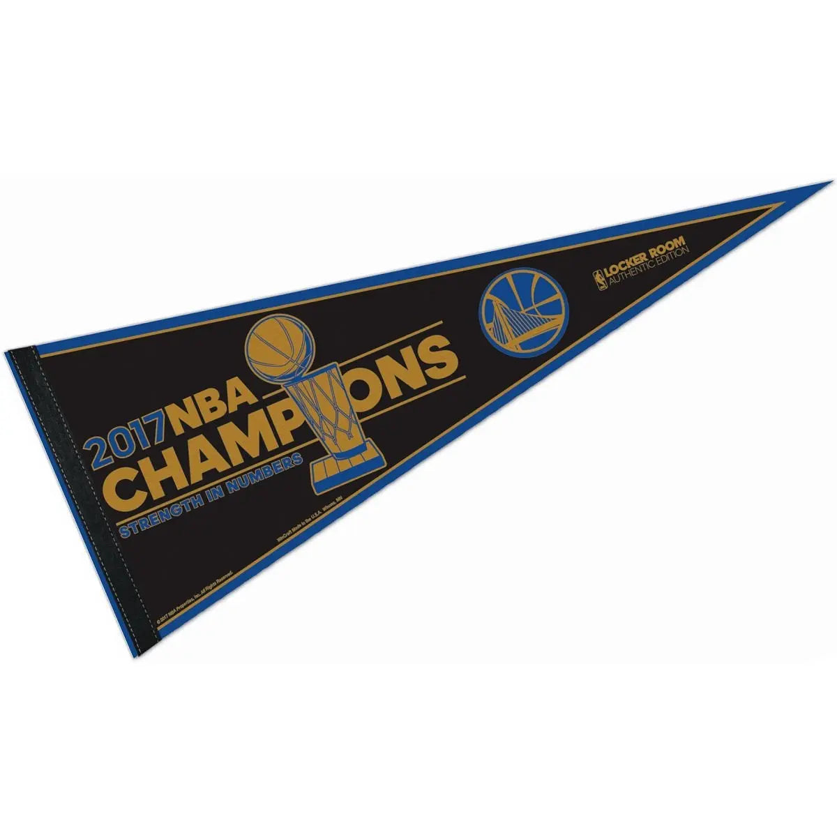 2017 NBA Finals Champions Golden State Warriors Classic Pennant