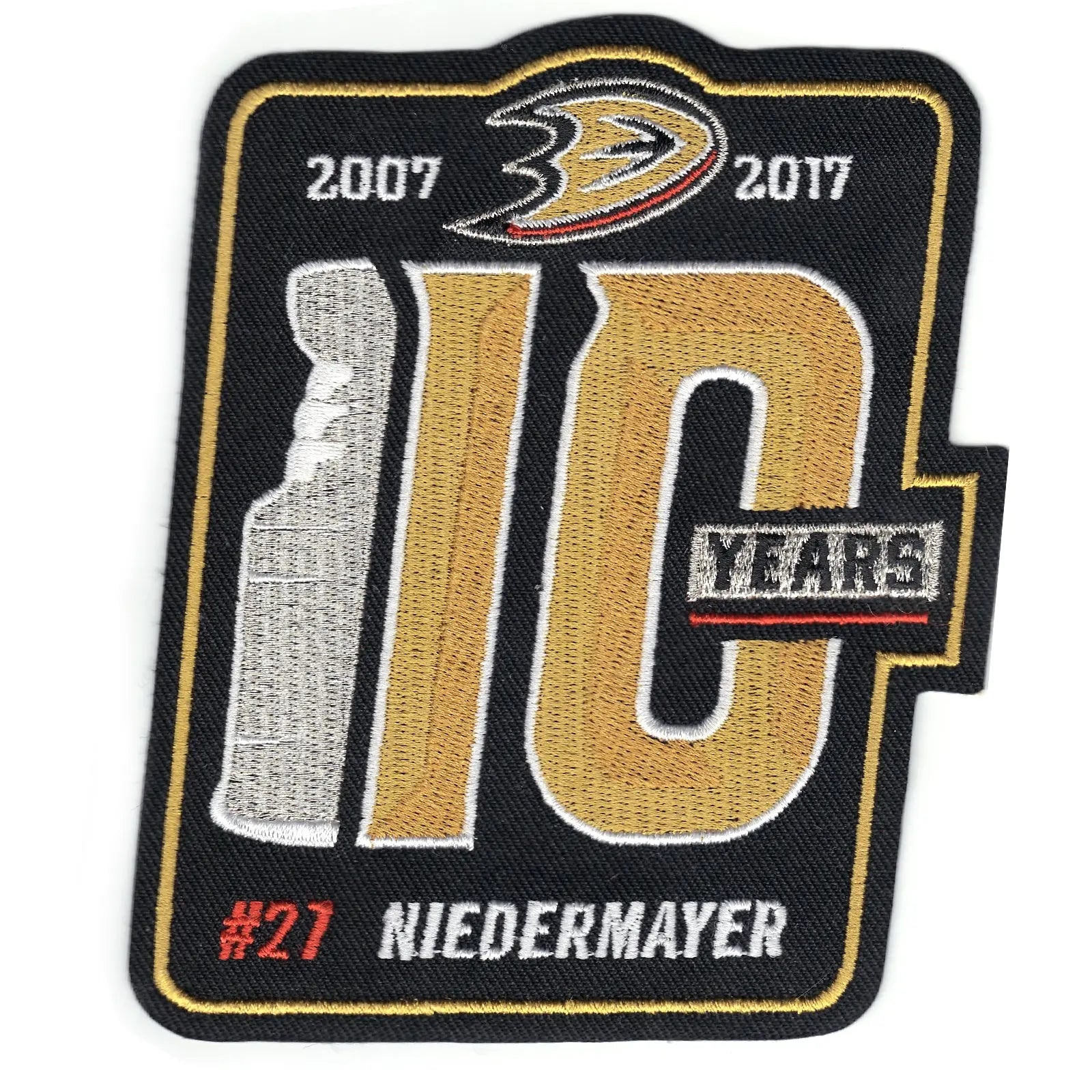 Anaheim Ducks 2007 Stanley Cup Finals Champions 10th Anniversary Patch #27 Niedermayer