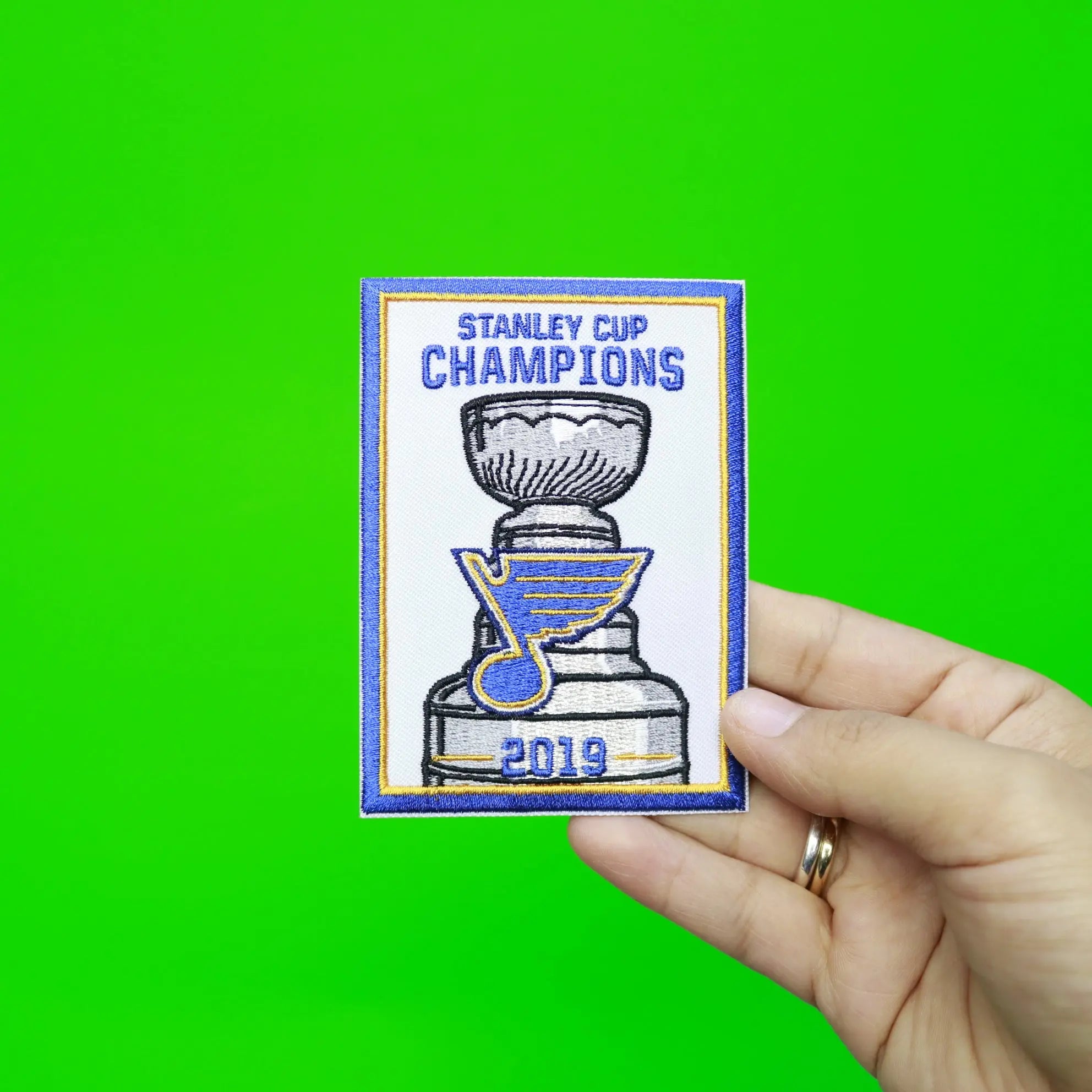 2019 NHL Stanley Cup Final Champions Banner St Louis Blues Team Exclusive Jersey Patch
