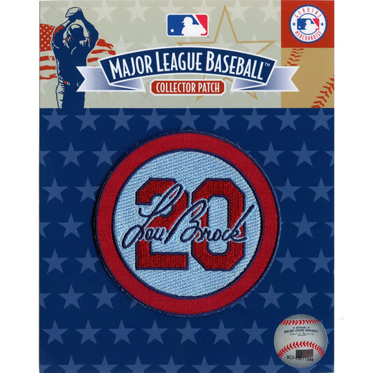 2020 Lou Brock #20 St Louis Cardinals Blue Memorial Patch