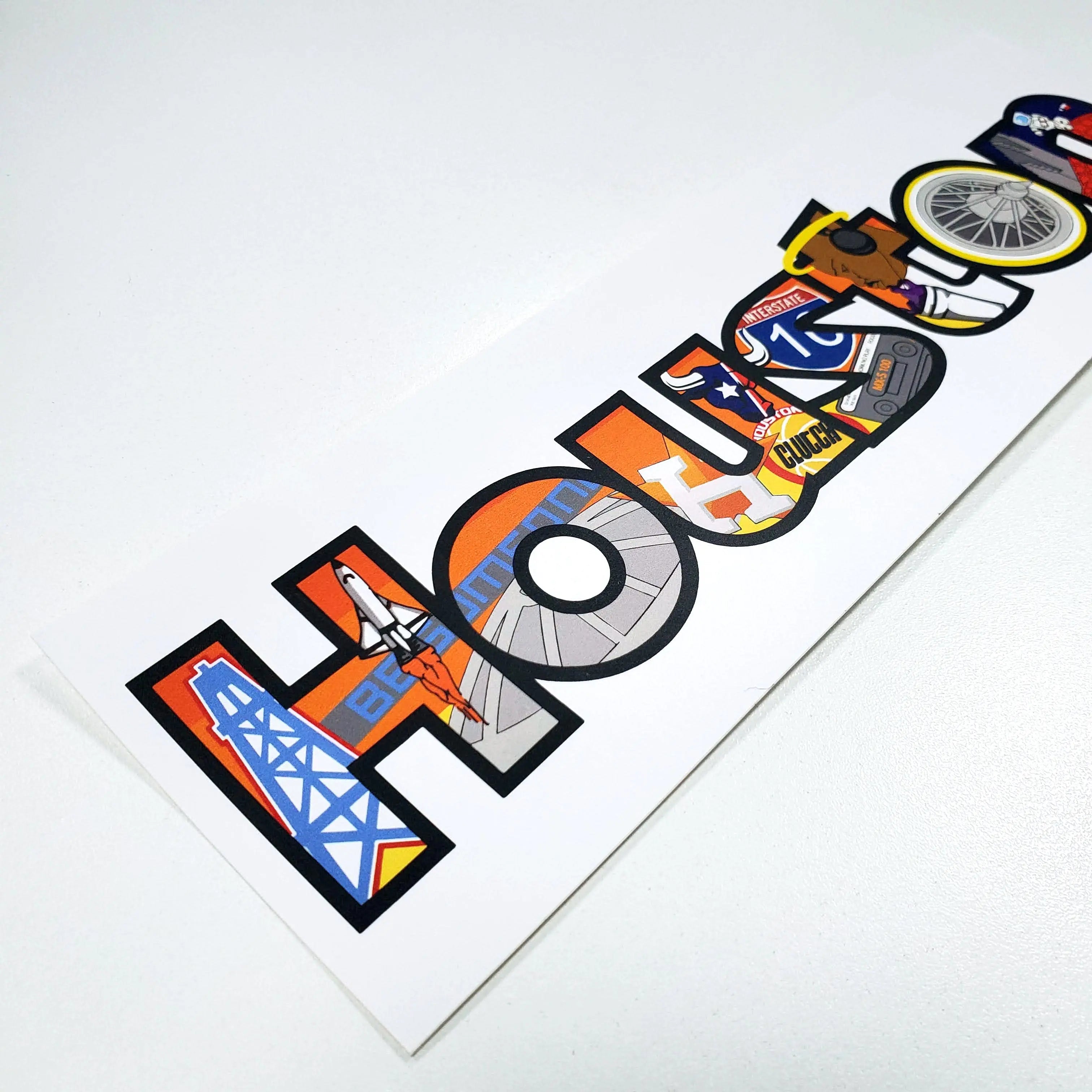 Houston Texas Large Iconic Collage Bumper Sticker