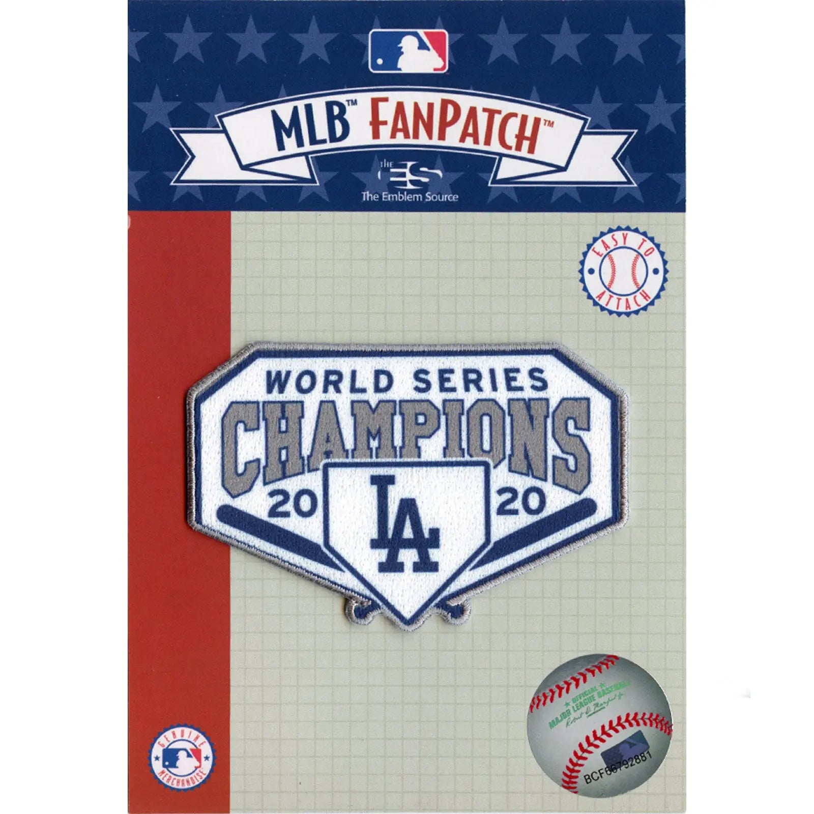 2020 MLB World Series Champions Los Angeles Dodgers Patch Diamond Series