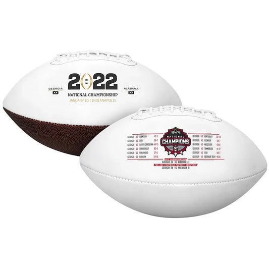 2021 College National Champions Georgia Bulldogs White Panel Football