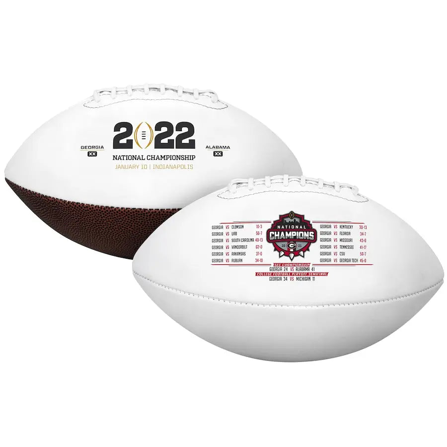 2021 College National Champions Georgia Bulldogs White Panel Football