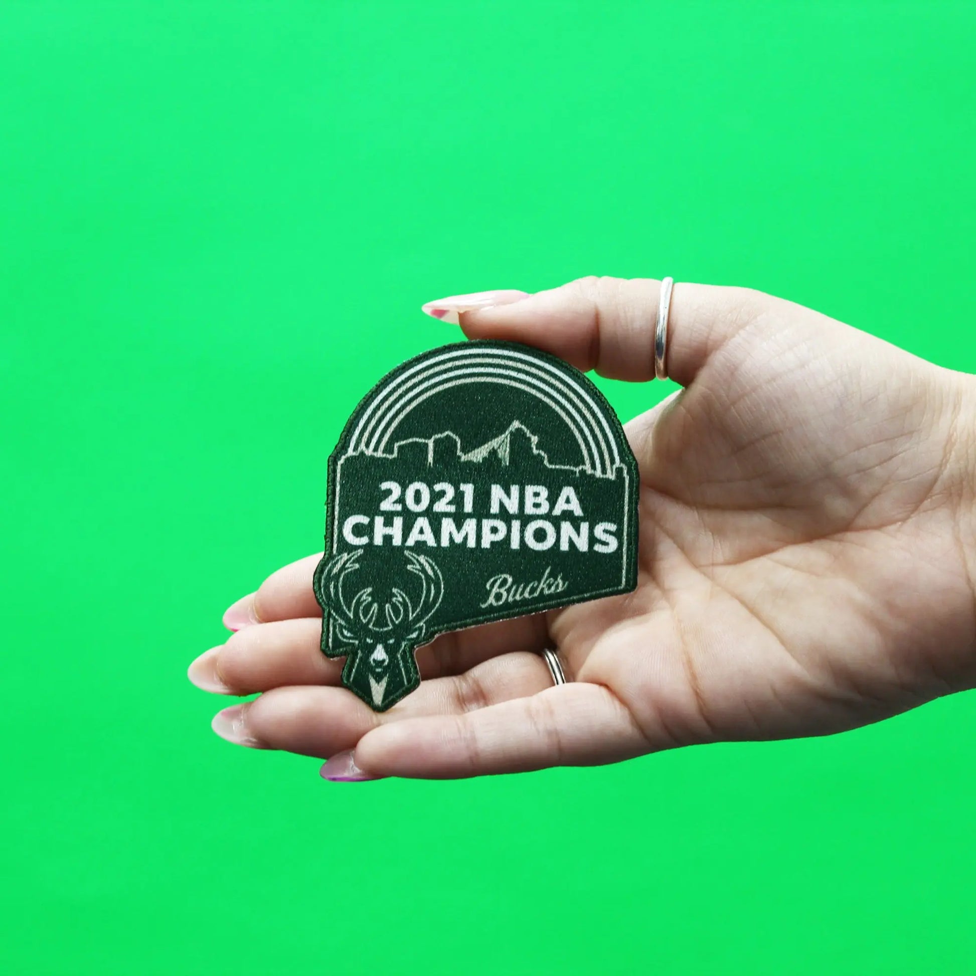 2021 NBA Finals Champions Milwaukee Bucks Rainbow Patch