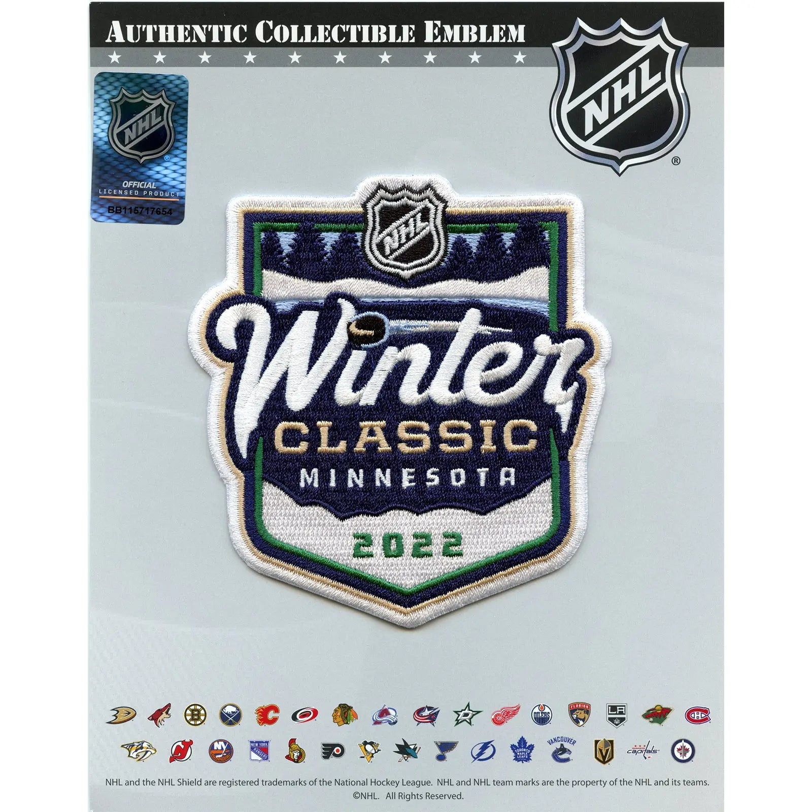 2022 NHL Winter Classic Jersey Patch Minnesota Wild vs. St. Louis Blues