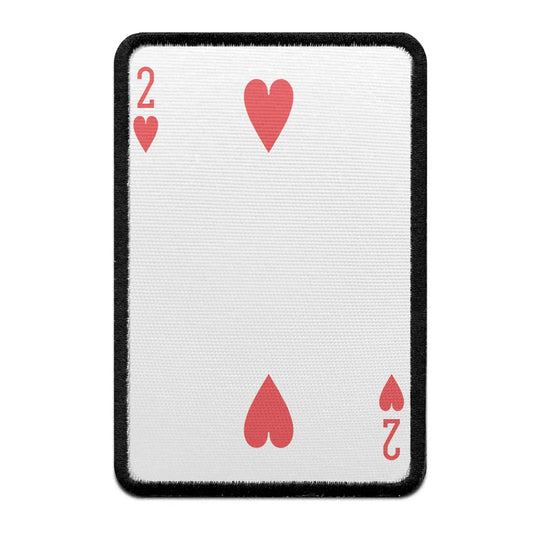 Two Of Hearts Card FotoPatch Game Deck Embroidered Iron On