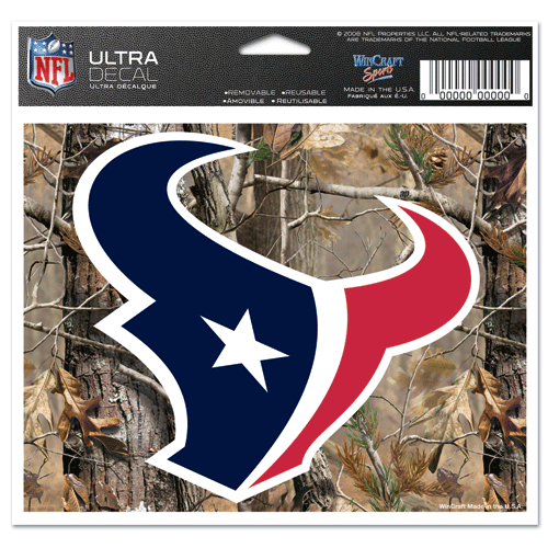 Houston Texans Camouflage Logo Ultra Decal 5" x 6" (Colored)