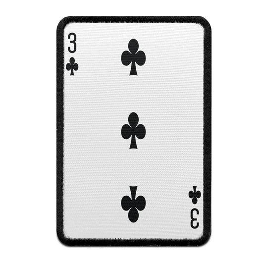 Three Of Clubs Card FotoPatch Game Deck Embroidered Iron On