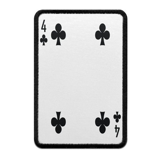 Four Of Clubs Card FotoPatch Game Deck Embroidered Iron On