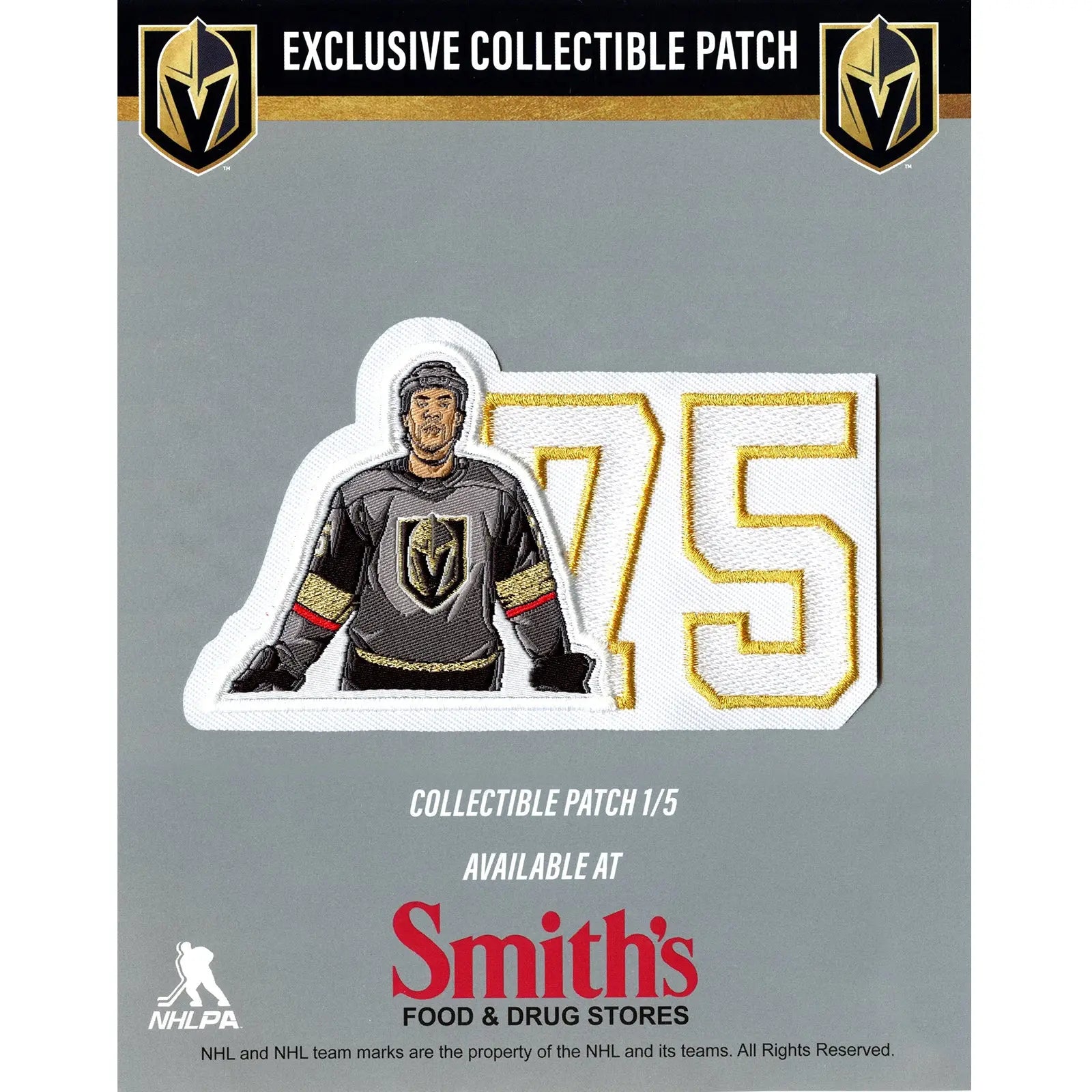 Las Vegas Golden Knights Ryan Reaves #75 NHL Patch 1 of 5 (1st Series)