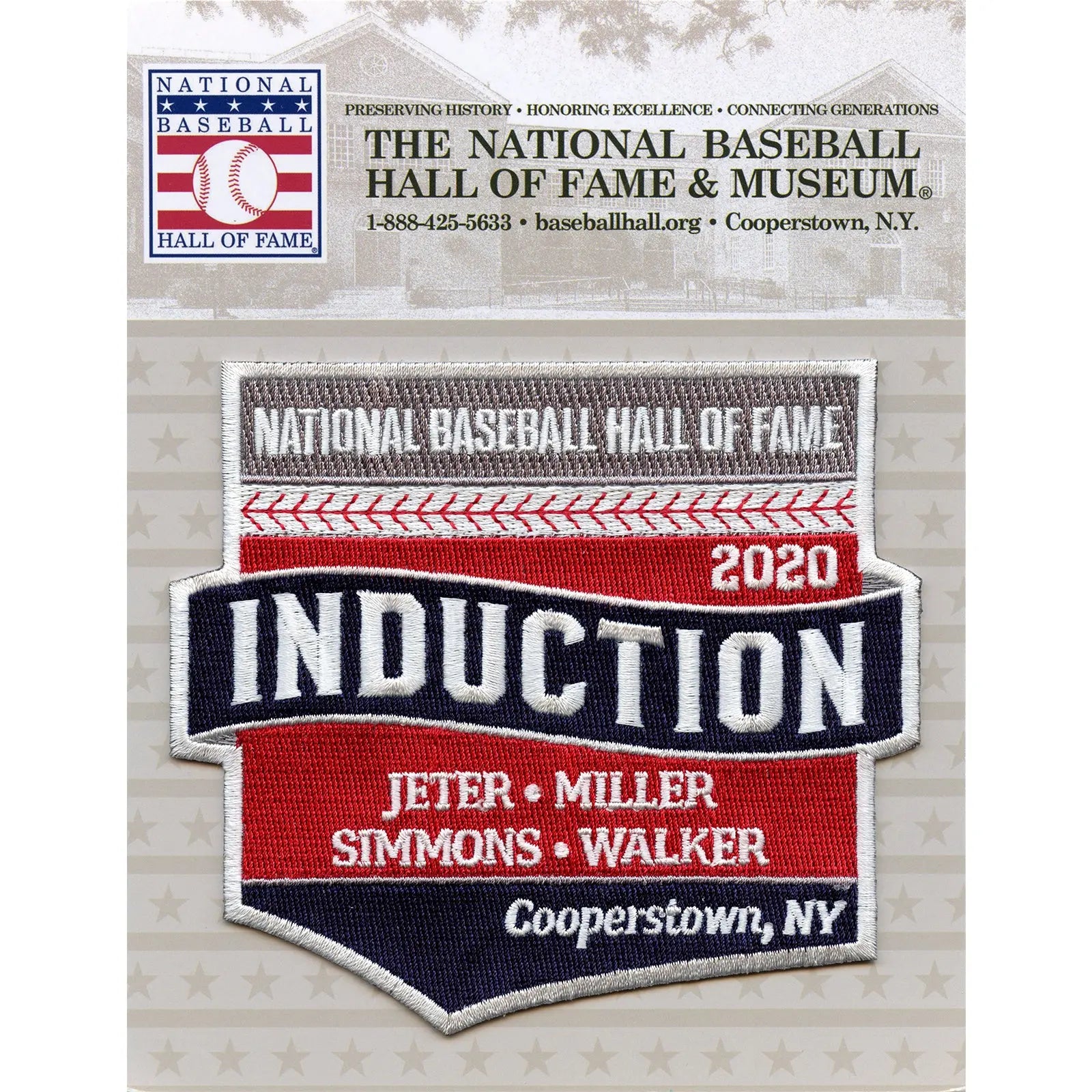 2020 National Hall Of Fame Induction Patch Derek Jeter Marvin Miller Ted Simmons Larry Walker