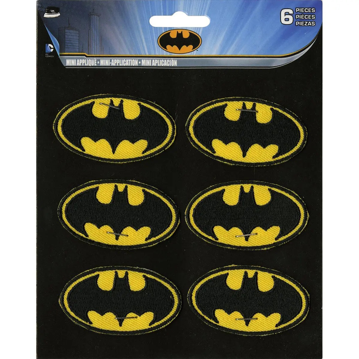 DC Comics Batman The Dark Knight Classic Logo Iron on Applique Patch (Set)