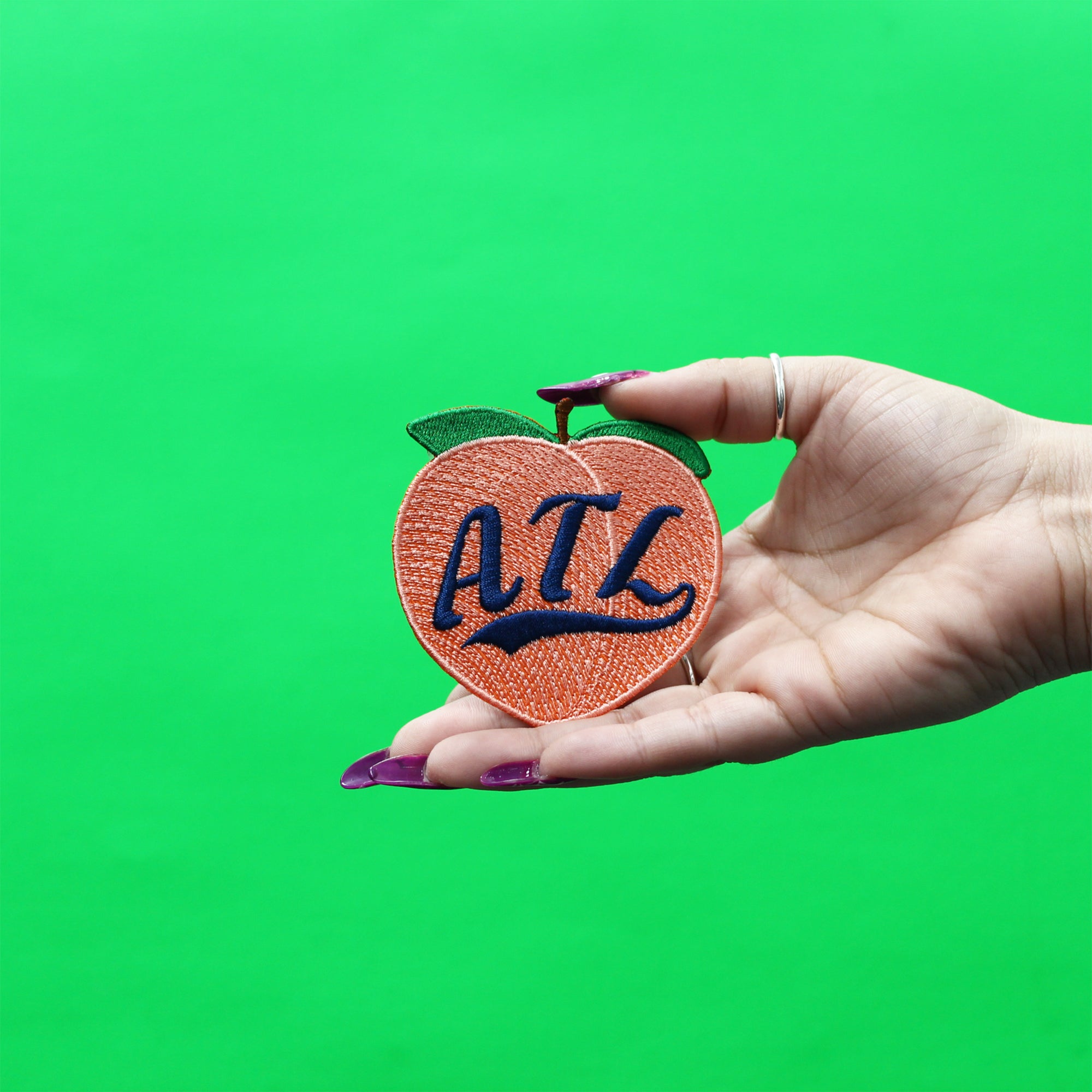 ATL Peach Patch Atlanta Embroidered Iron on