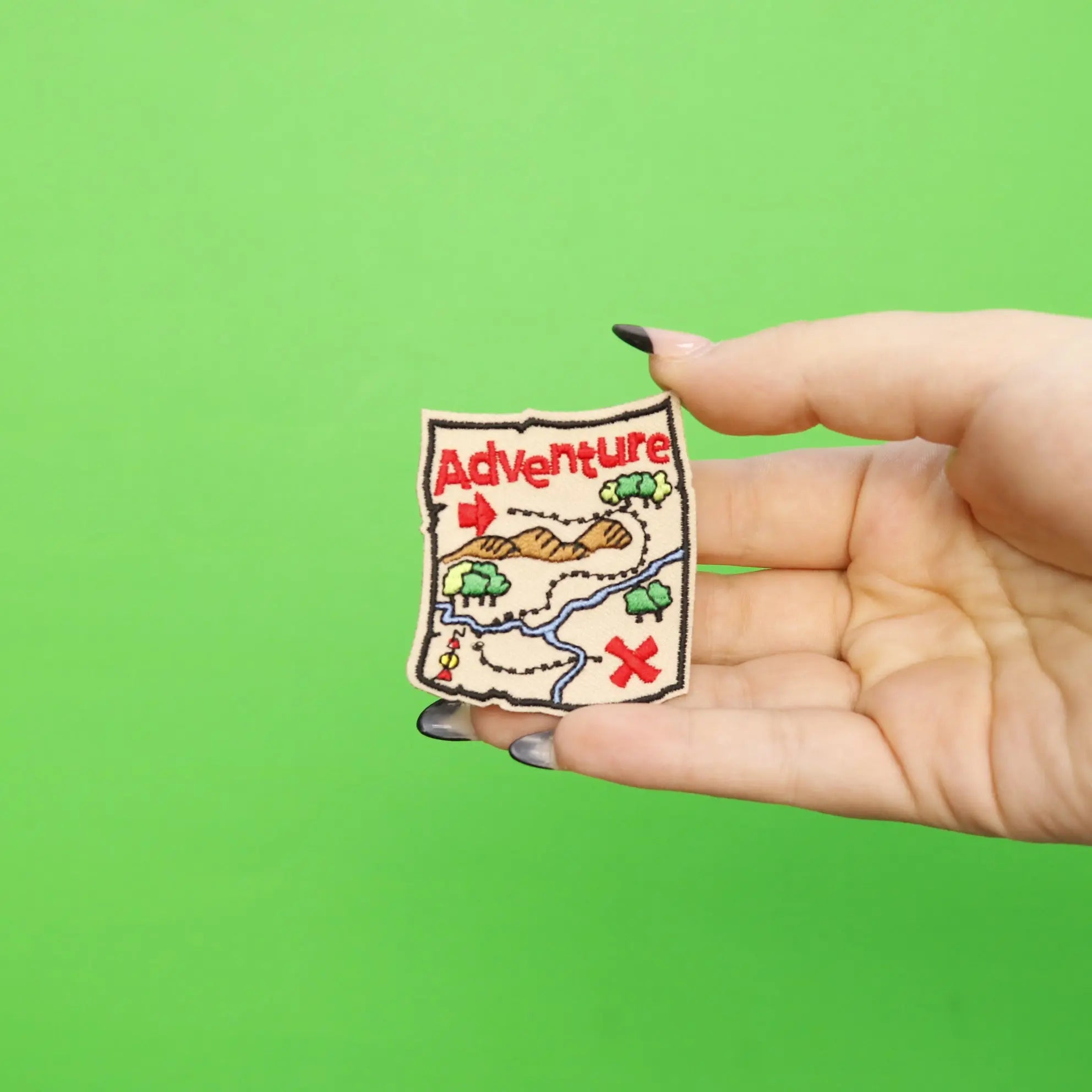 Adventure Map Embroidered Iron On Patch