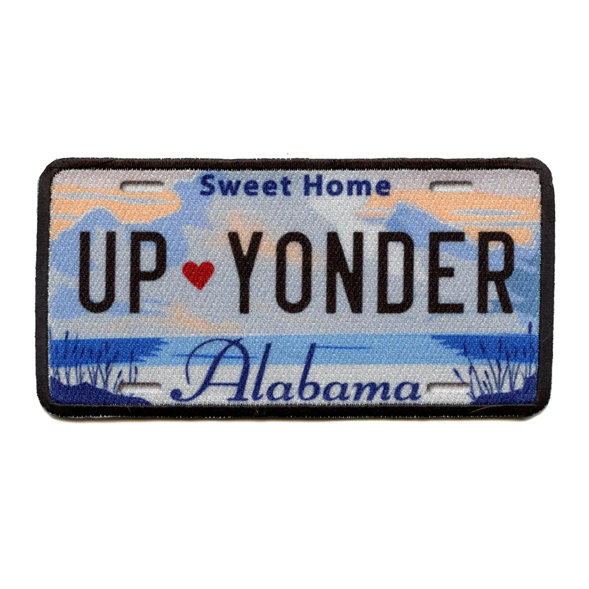 Alabama License Plate Patch Sweet Home Up Yonder Embroidered Iron On