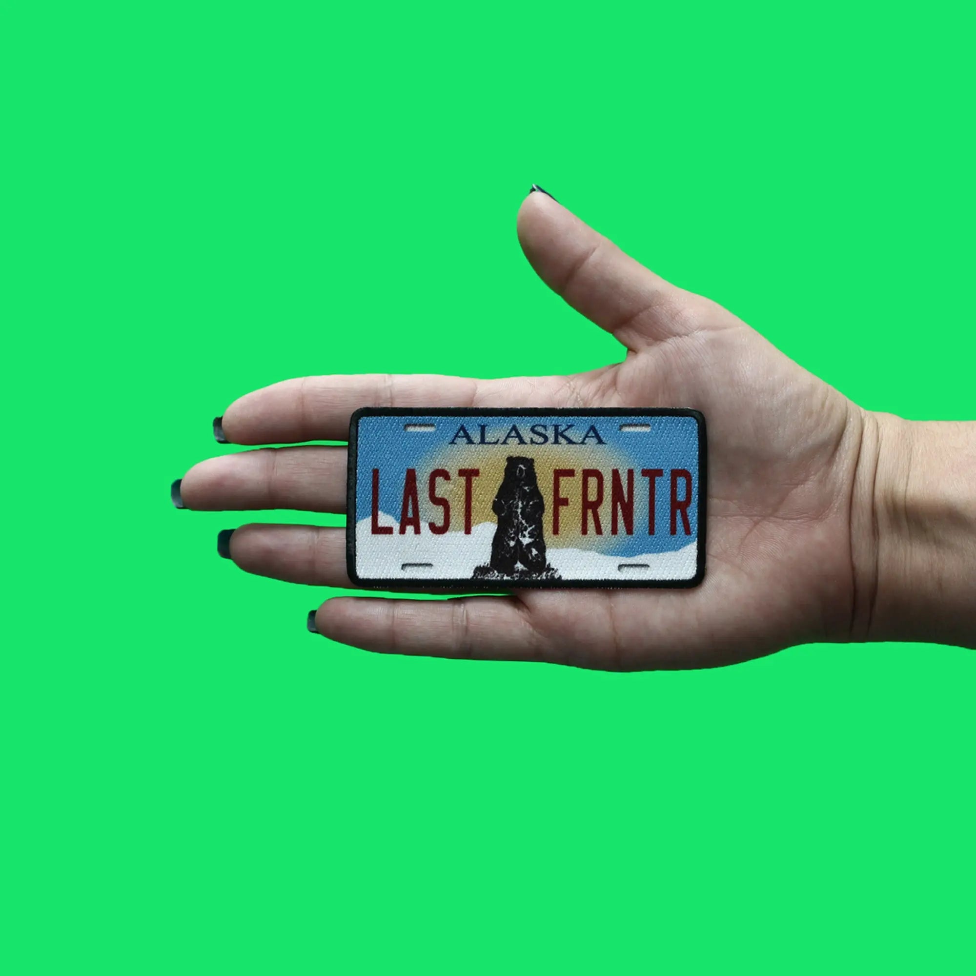 Alaska License Plate Patch Last Frontier Embroidered Iron On