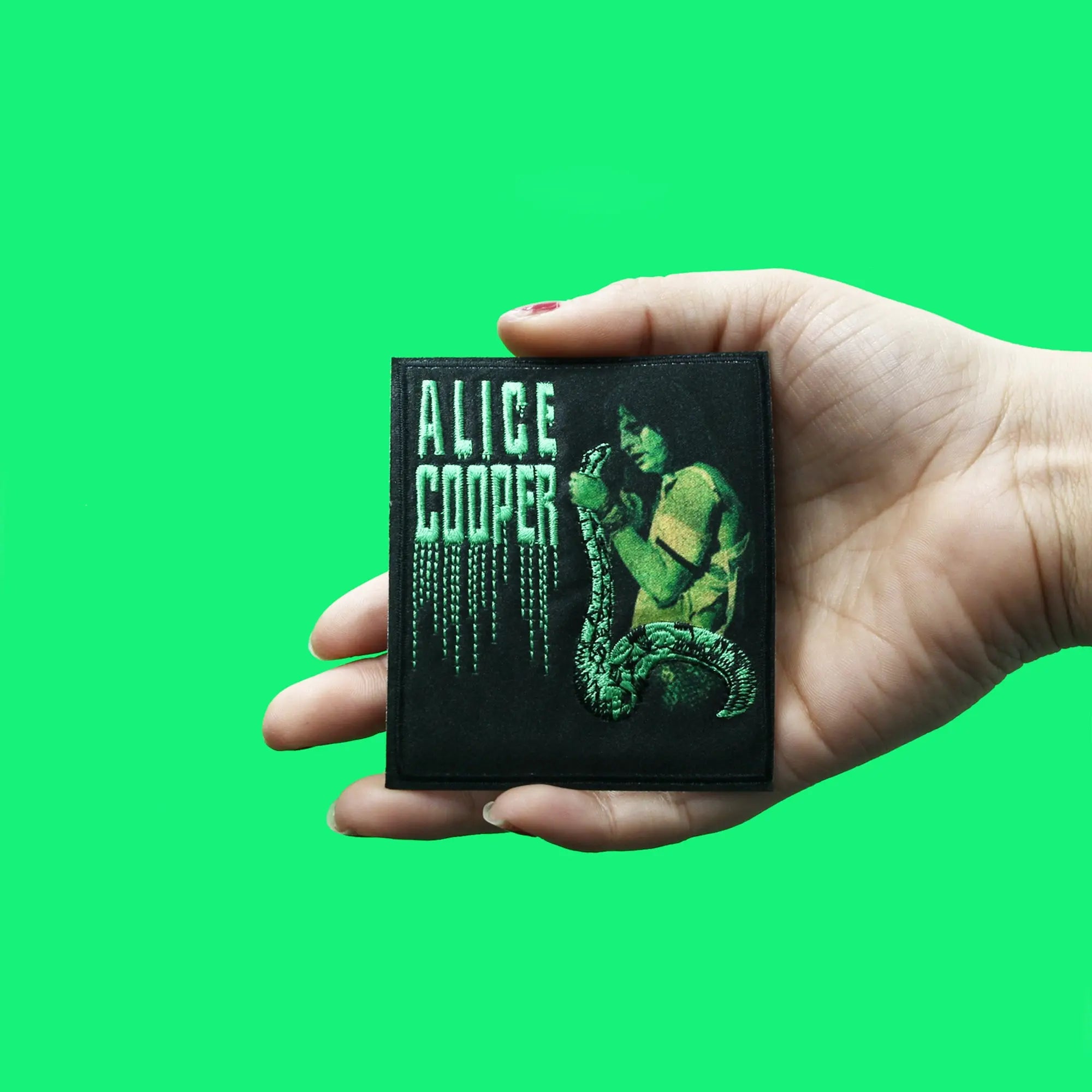 Alice Cooper With Snake Patch Boa Constrictor Embroidered Iron On