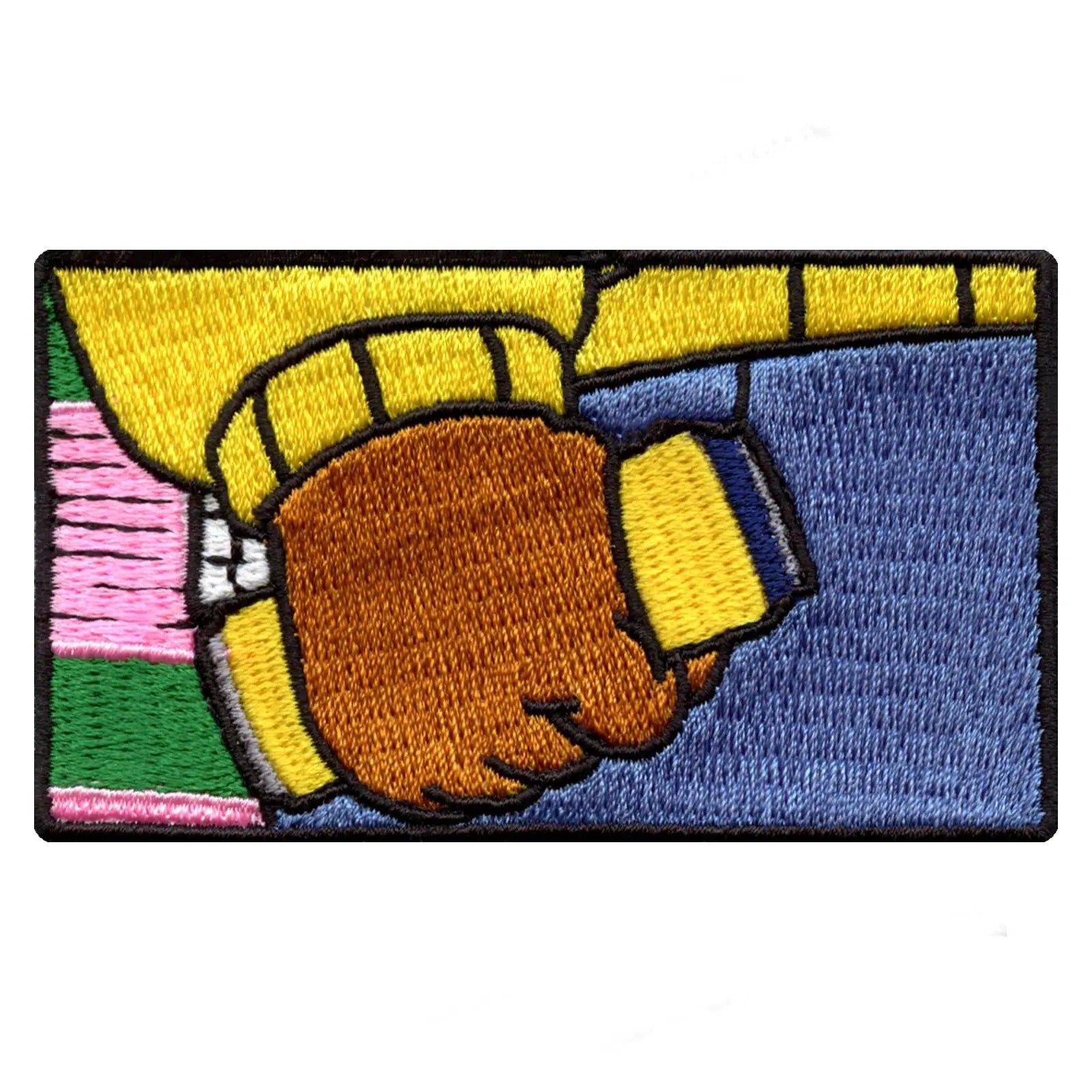Angry Fist With Tea Can Embroidered Iron On Patch