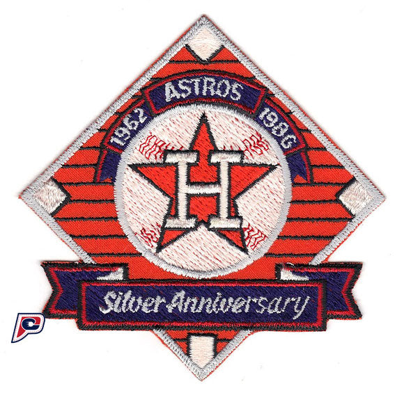 1986 Houston Astros 25th Silver Anniversary Sleeve Jersey Patch (Original)