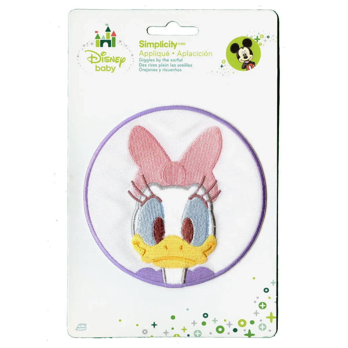 Disney Daisy Duck In Lavender Circle Embroidered Applique Iron On Patch
