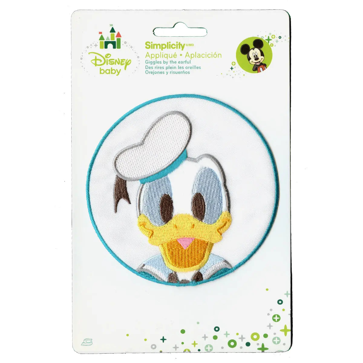 Disney Donald Duck In Blue Circle Embroidered Applique Iron On Patch