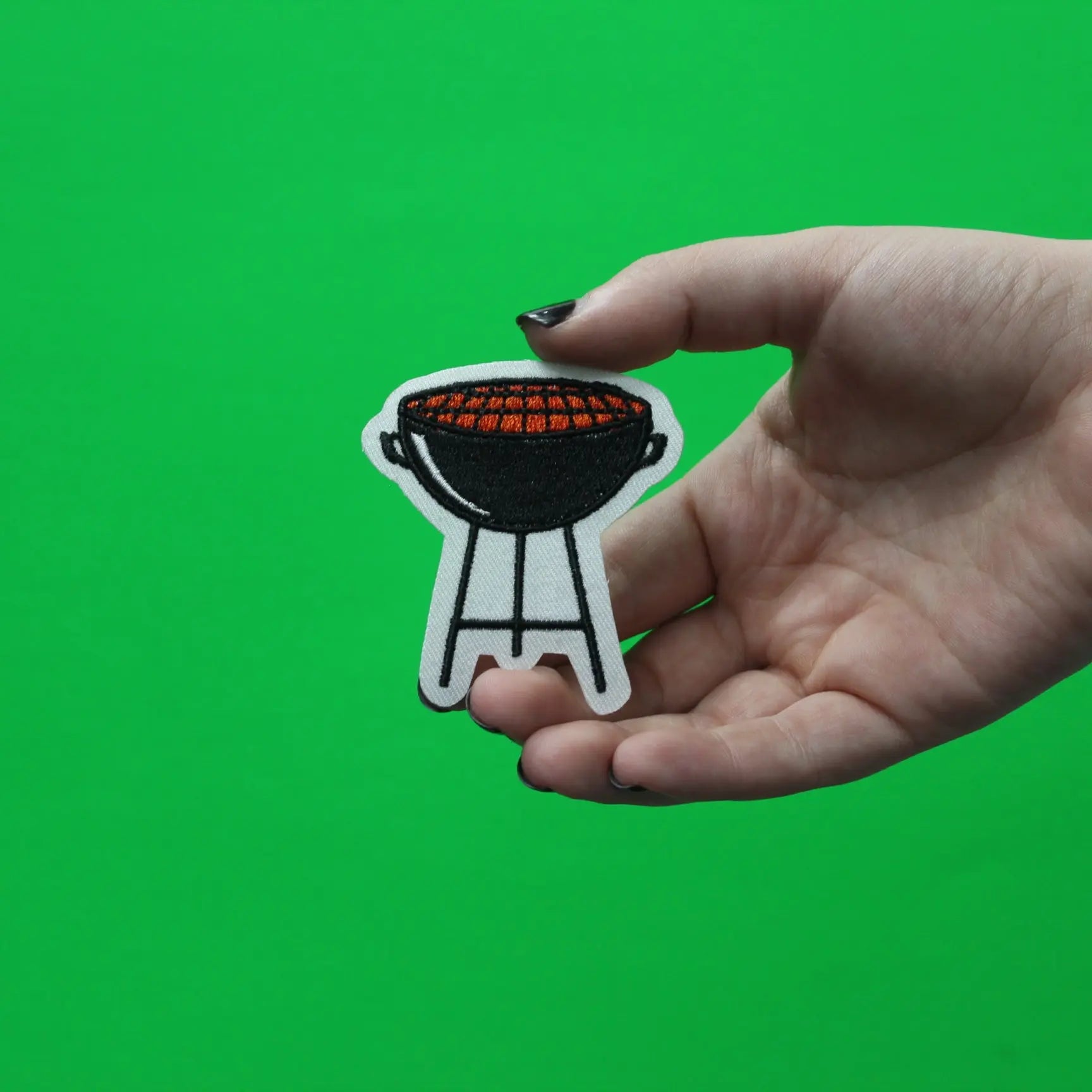 BBQ Pit Grill Emoji Embroidered Iron On Patch