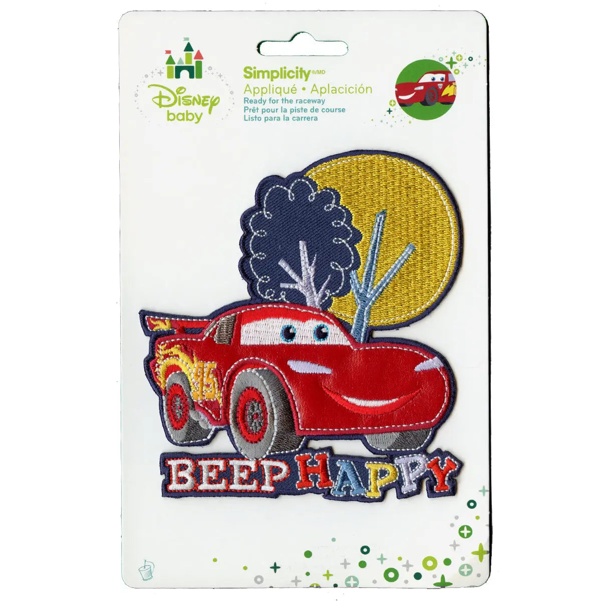 Disney Cars "Beep Happy" Embroidered Applique Patch