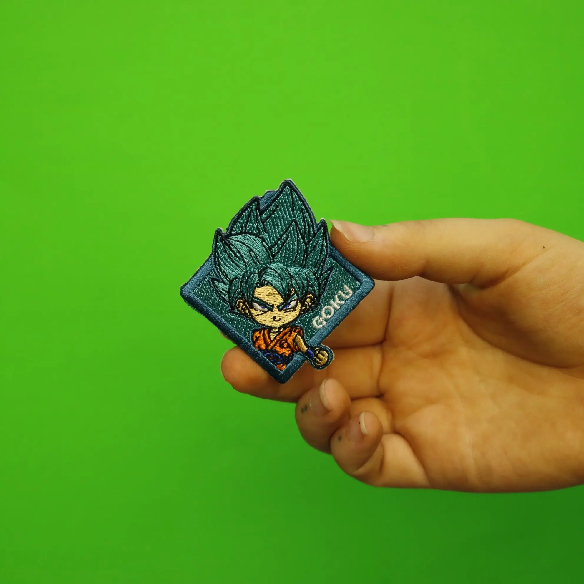 Dragon Ball Z Blue Goku Character Square Anime Embroidered Iron On Patch