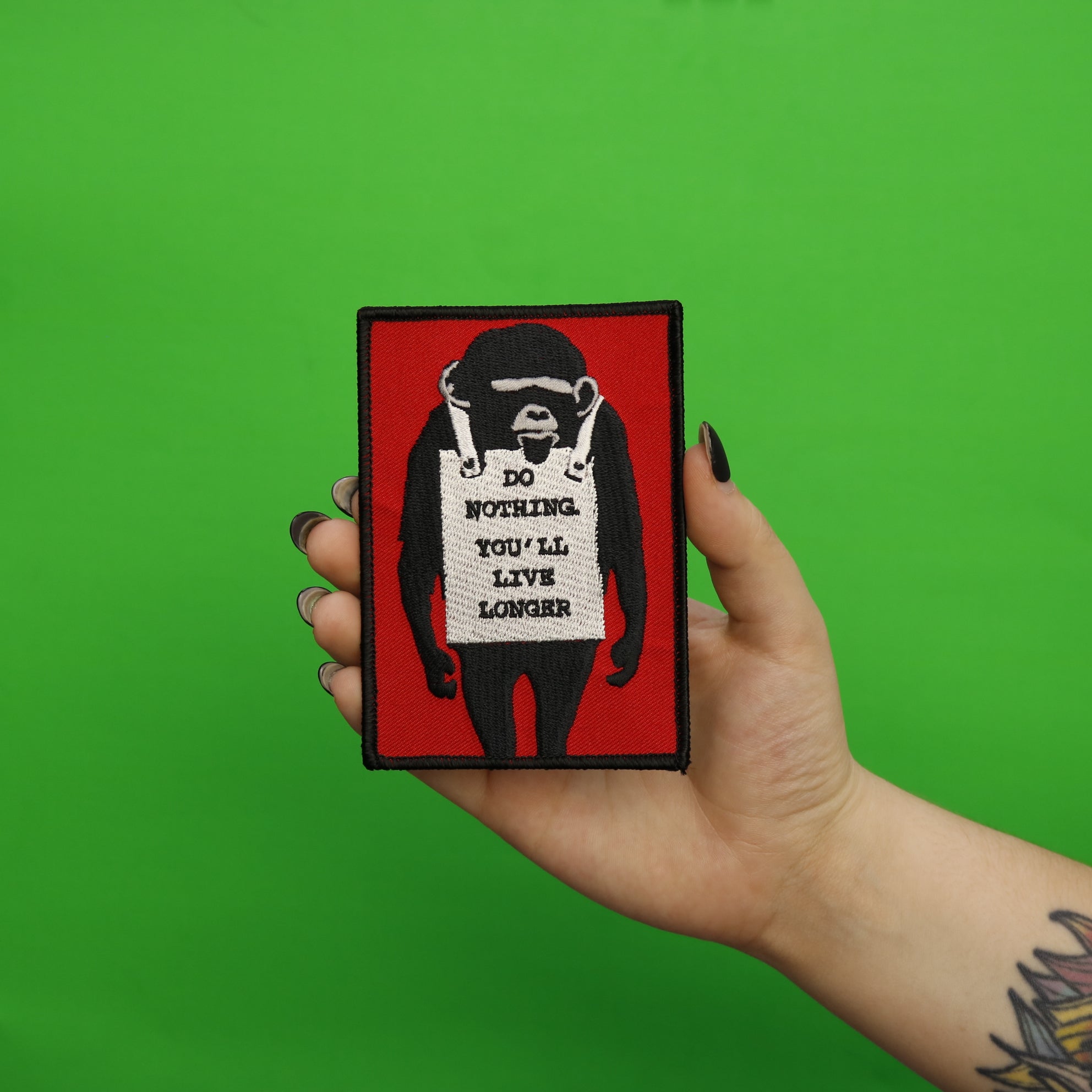 Banksy Do Nothing. You'll Live Longer Embroidered Iron On Patch