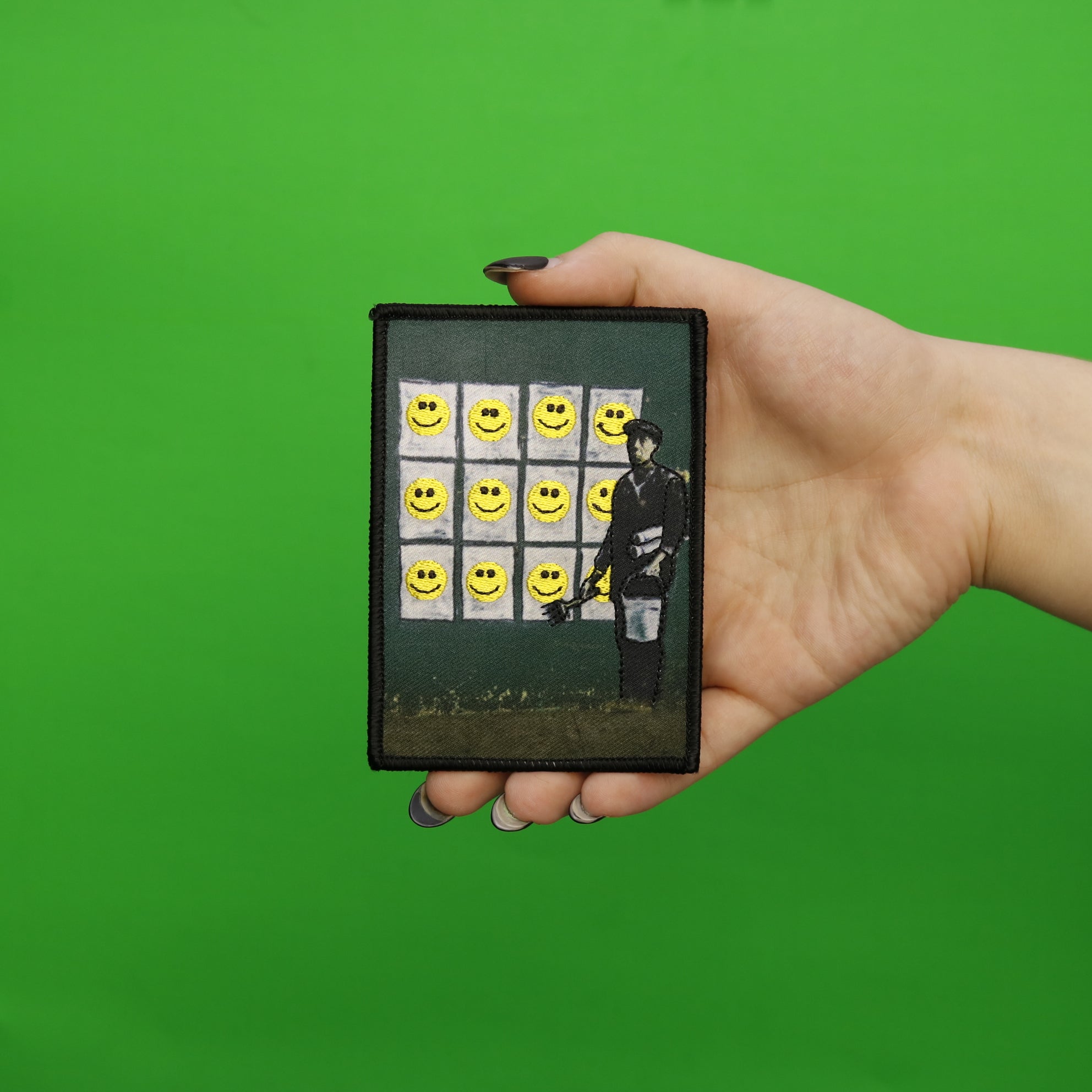 Banksy Happy Face Posters Embroidered Iron On PhotoPatch