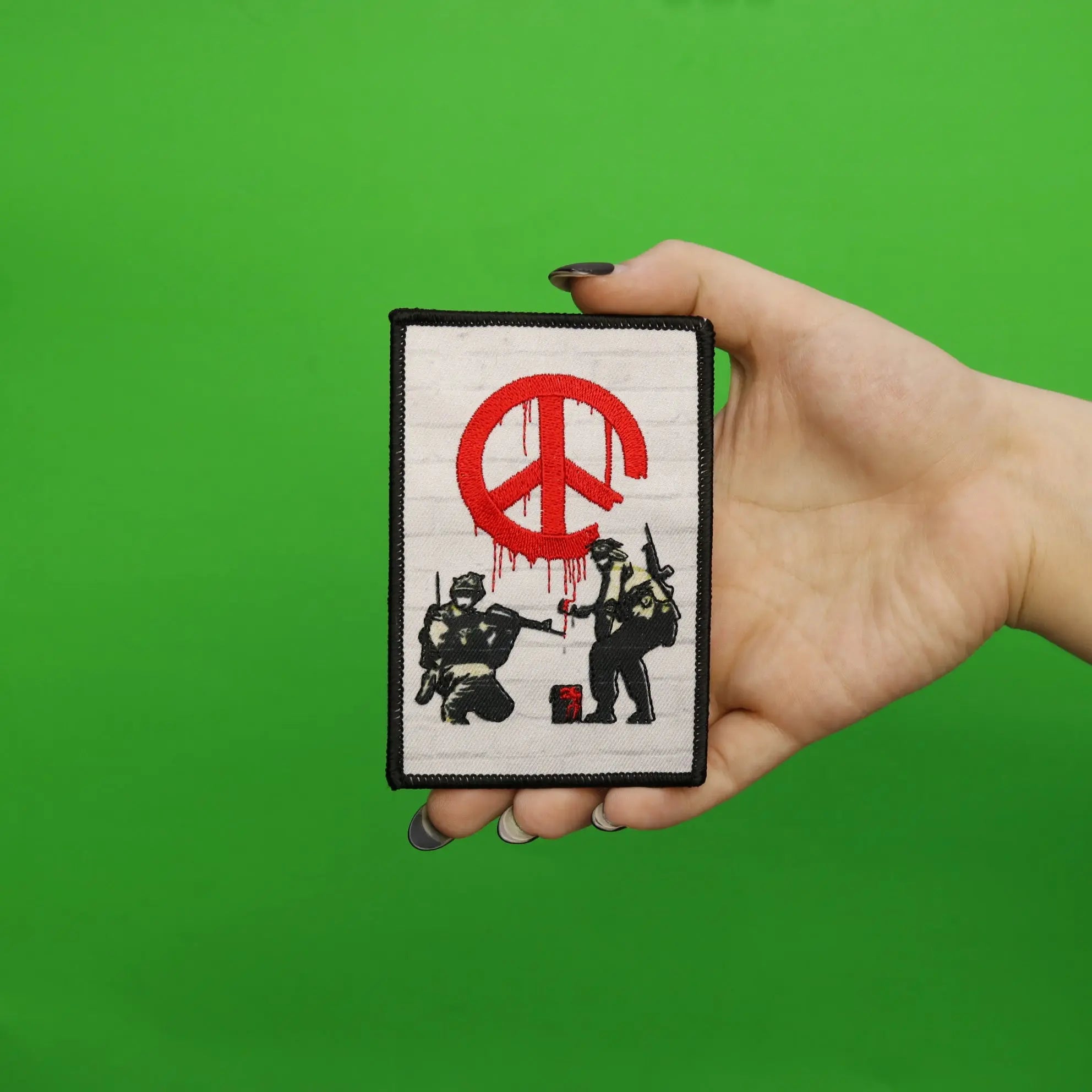 Banksy Soldiers Painting Peace Embroidered Iron On PhotoPatch