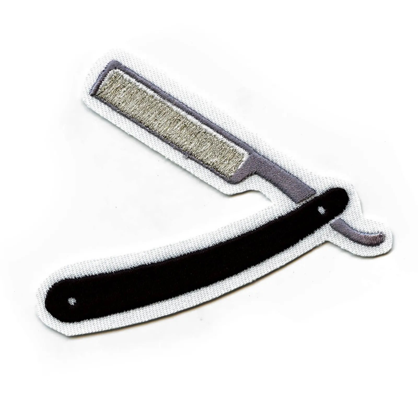 Barber's Straight Razor Embroidered Iron On Patch