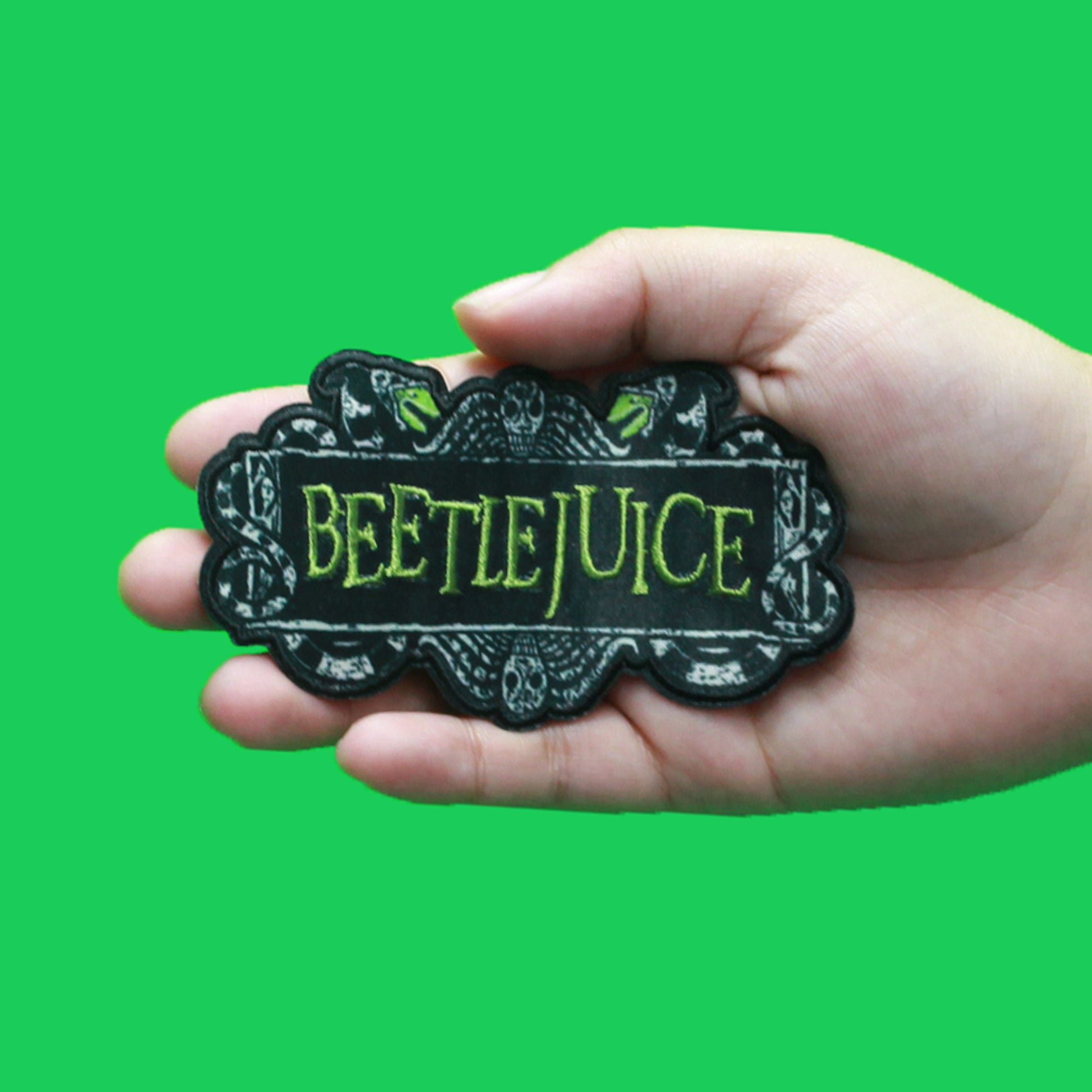 Beetlejuice Marquee Logo Patch Classic Movie Sublimated Iron On
