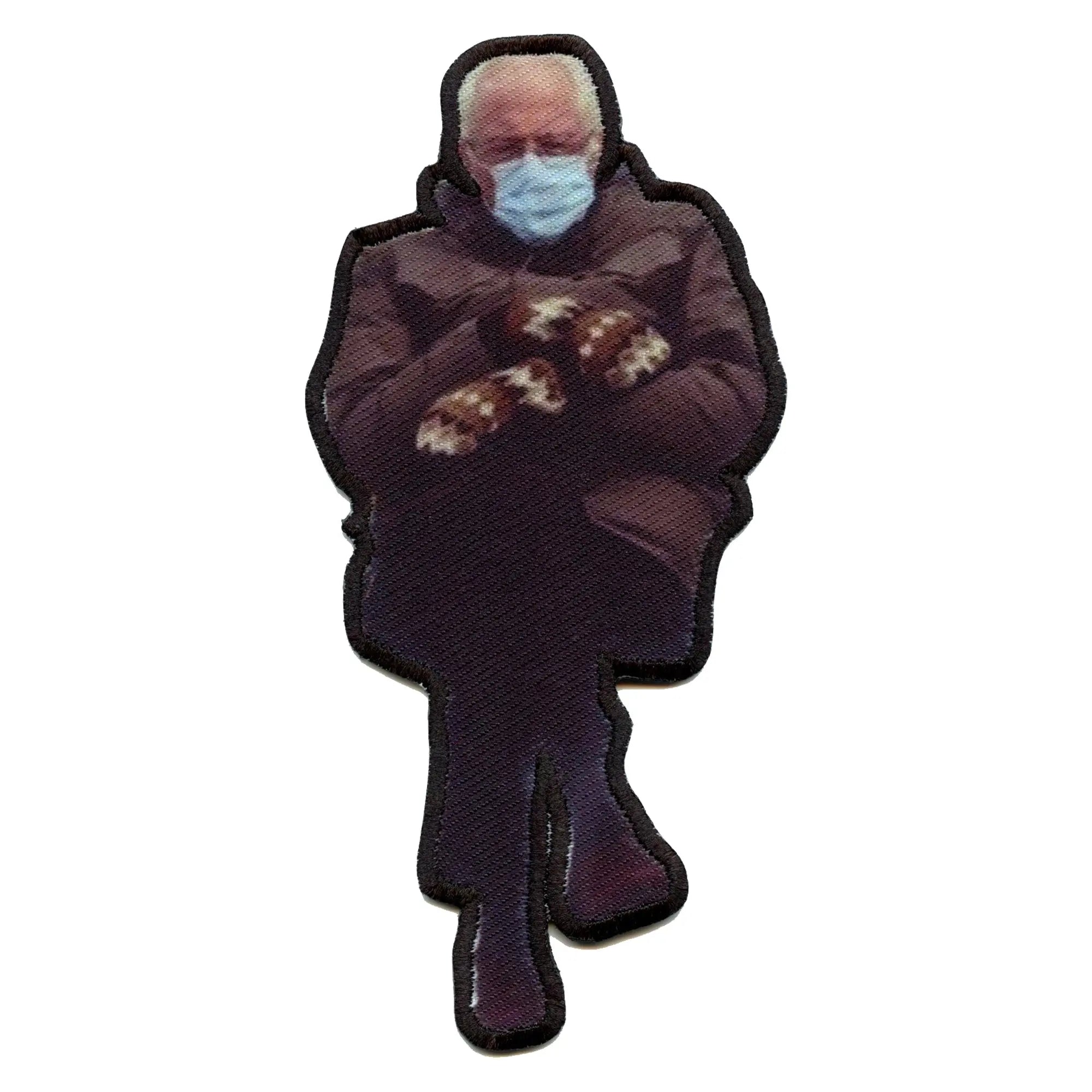 Grumpy Old Man Wearing Mittens Embroidered Iron On Photo Patch