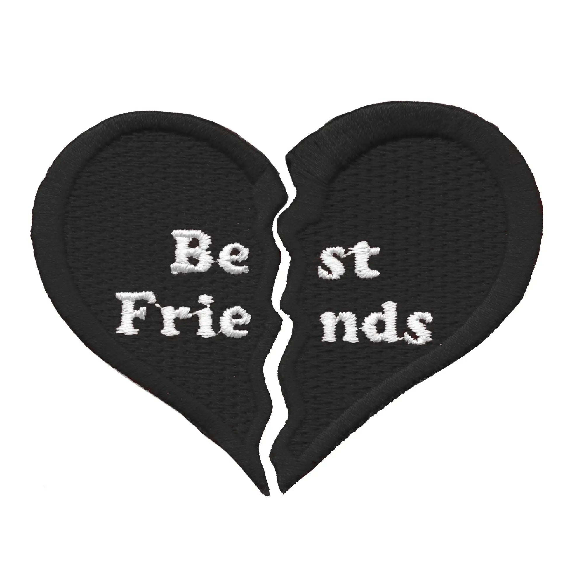 Best Friends Broken Heart Alternative Iron On Patch Set