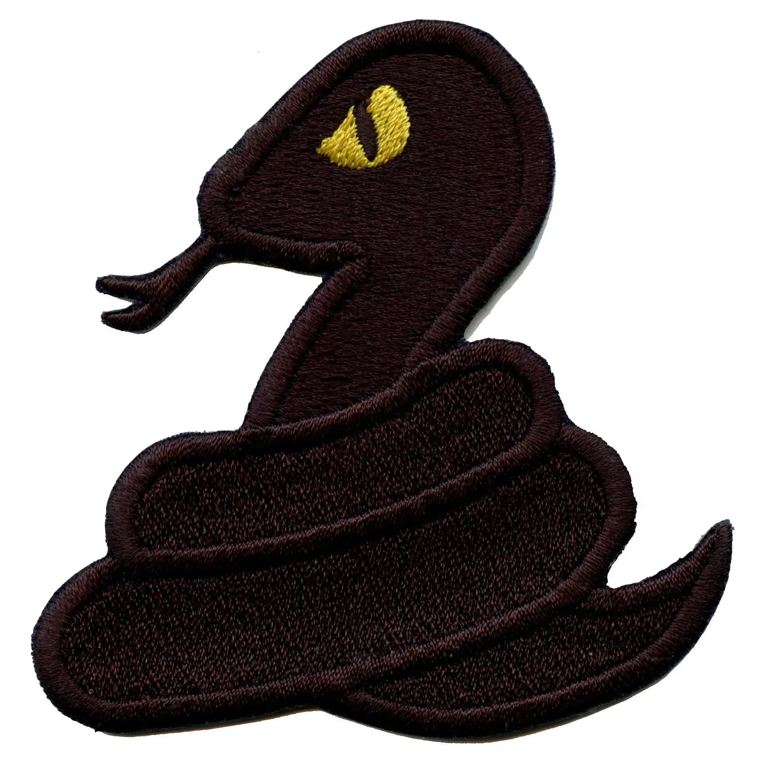 Black Mamba Snake Emoji Embroidered Iron On Patch