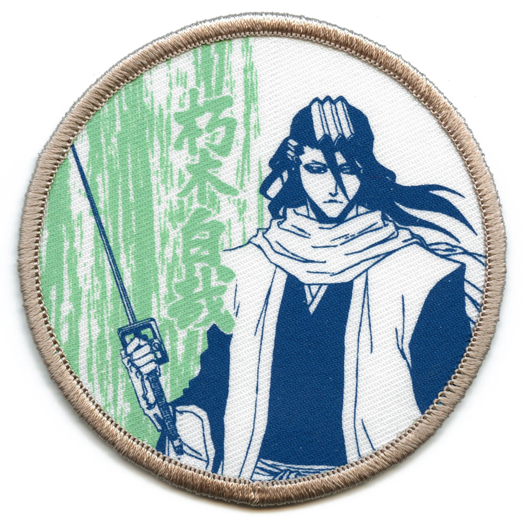 Bleach Byakuya With Sword Patch Anime Round Embroidered Sew On