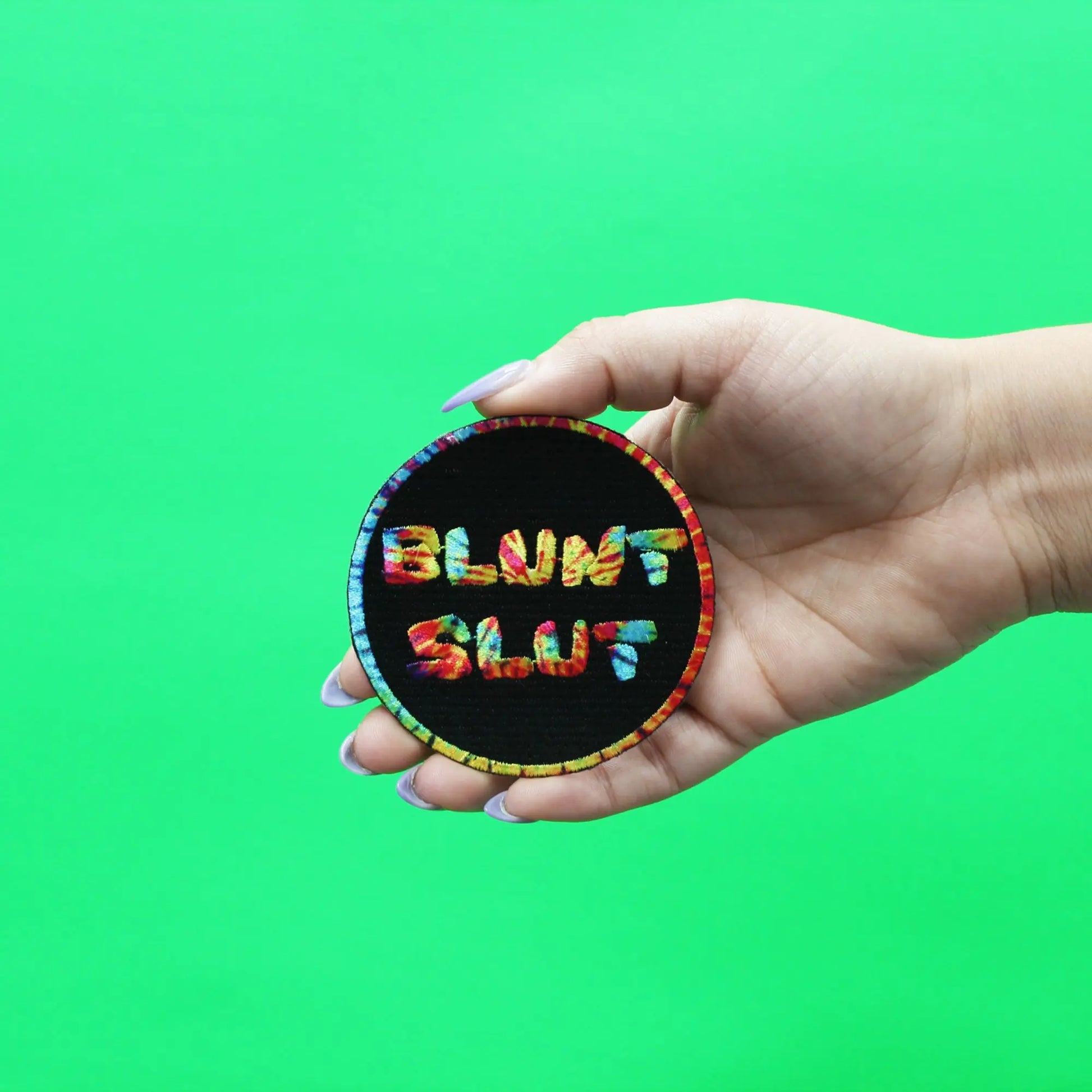 Blunt S*** Tie Dye Patch Weed Lover Embroidered Iron On