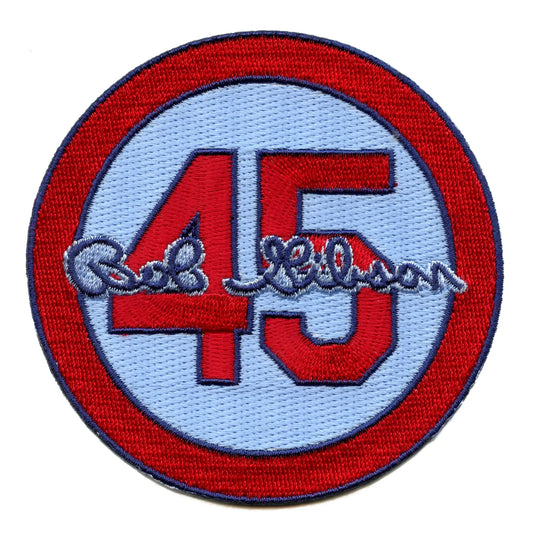 Bob Gibson 45 Memorial St. Louis Cardinals Embroidered Patch (Blue)