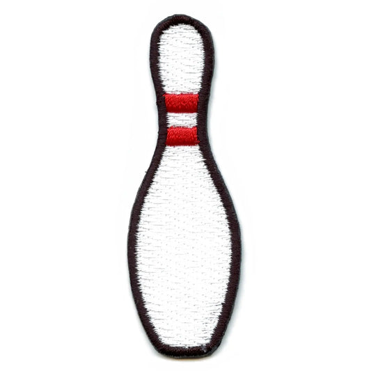 Bowling Pin Embroidered Iron On Patch