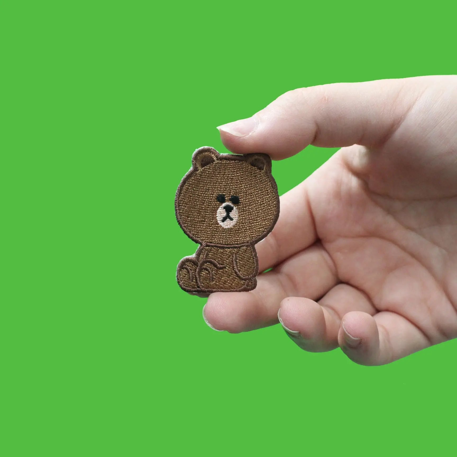 Line Friends Bear Brown Full Body Embroidered Iron On Patch