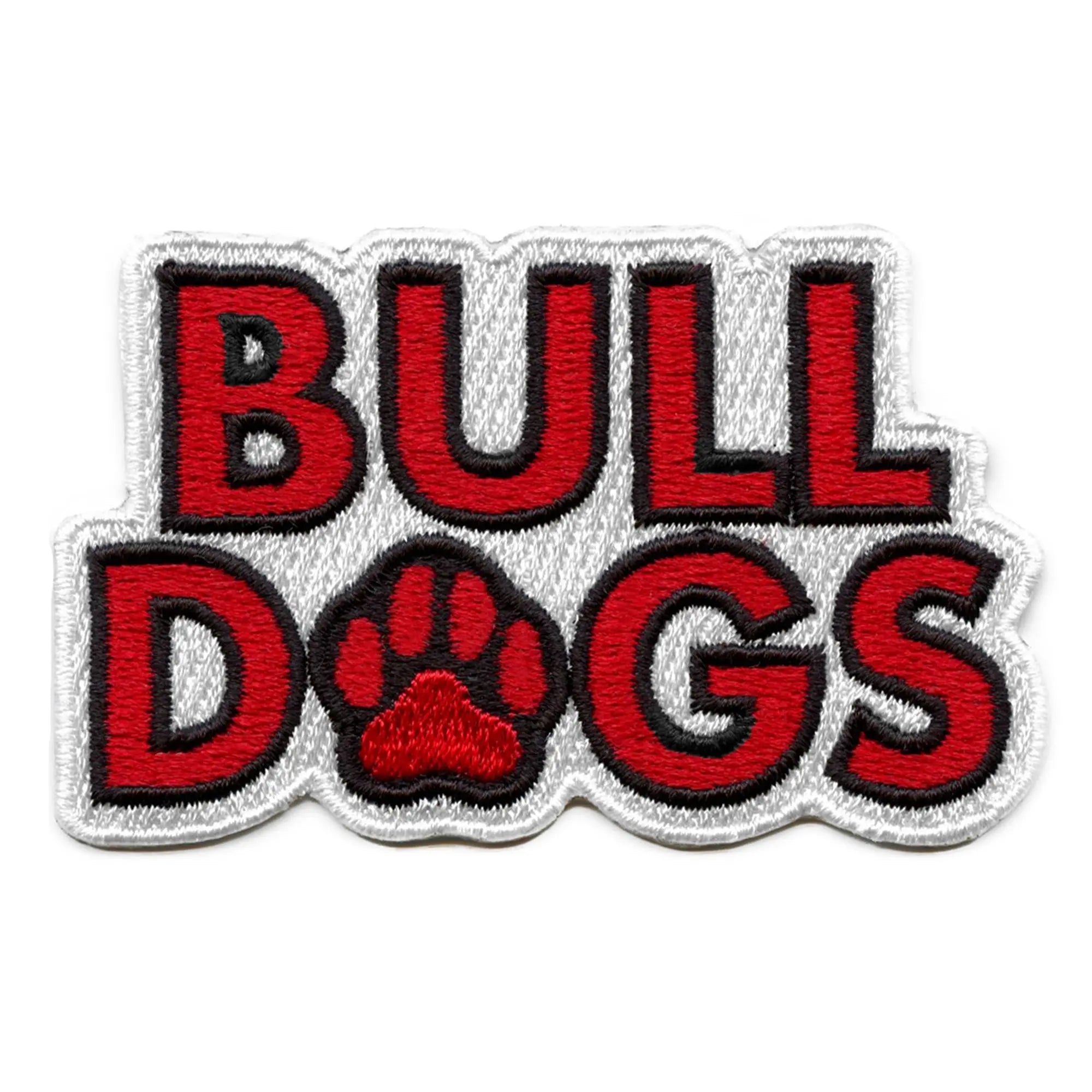 Bulldogs Paw Print Patch Football Fan Embroidered Iron On