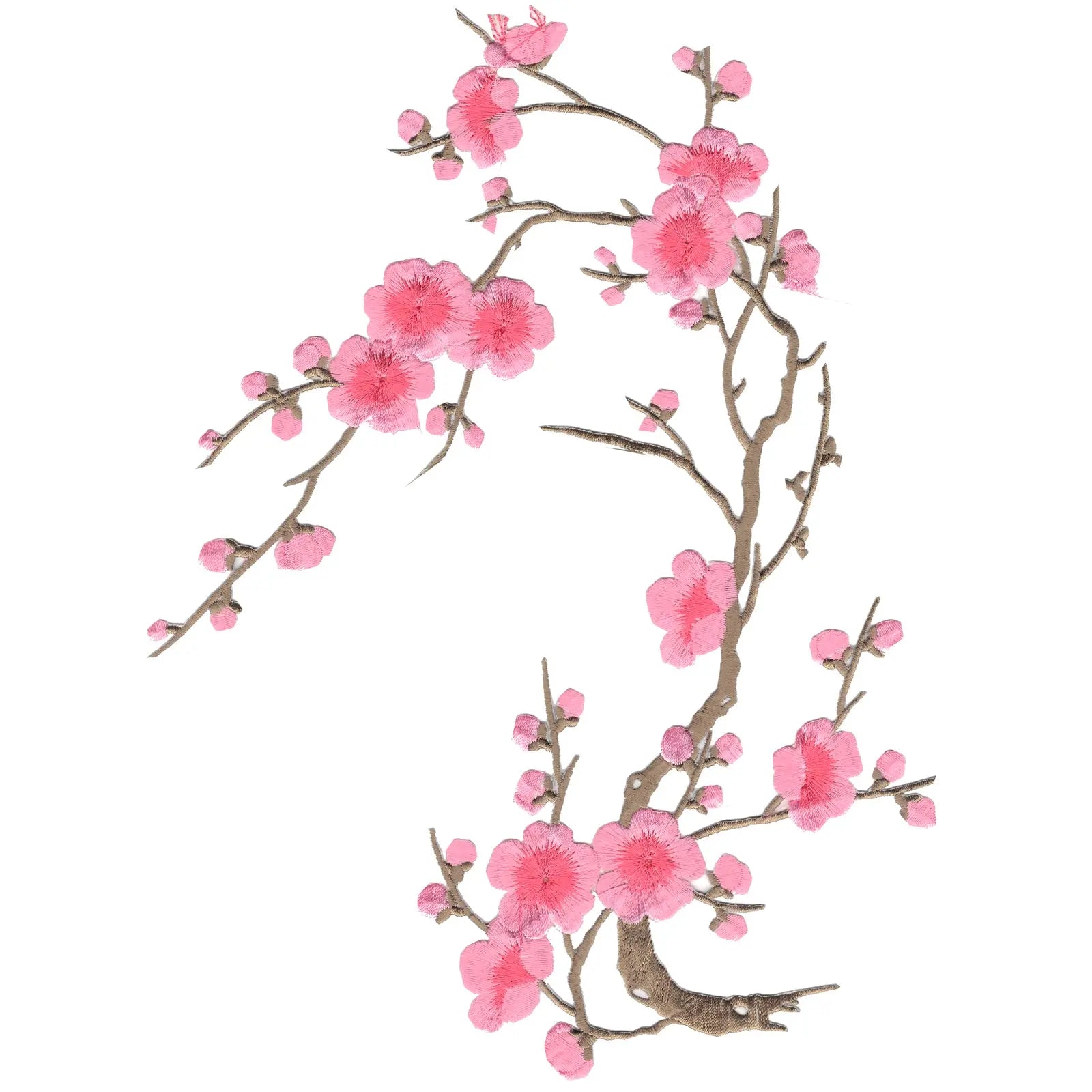 Pink Cherry Blossom Flowers Embroidered Iron on Patches