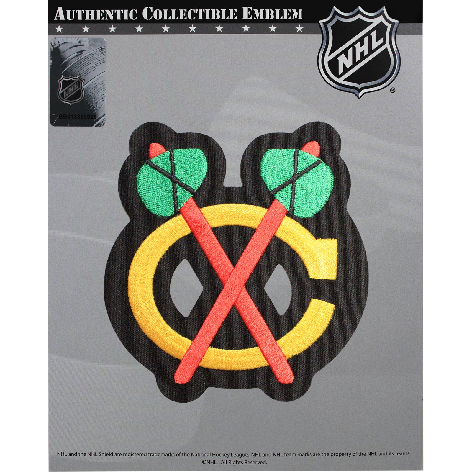 Chicago Blackhawks Shoulder Tomahawks Logo Road Jersey Patch (Red Sticks)
